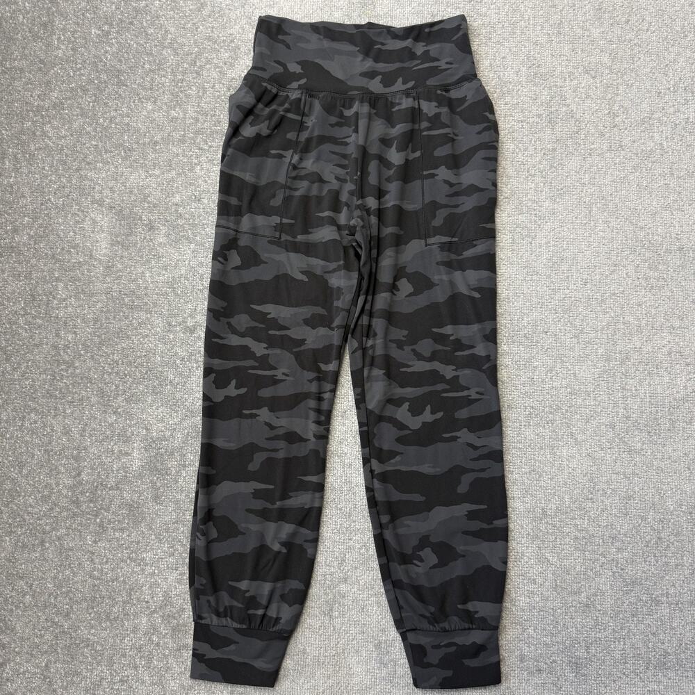 Athleta Salutation Camo Jogger Pants Womens Small Black Gray High Rise Yoga - Picture 1 of 11